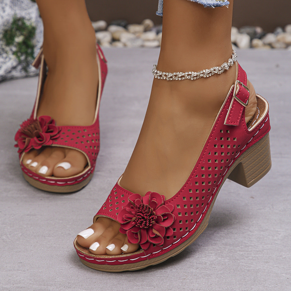 Sandales à Talons Hauts Grandes Tailles – Décontractées,