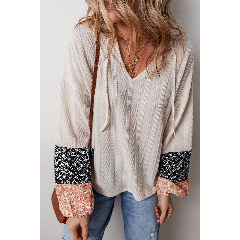 Pull en tricot à col en V, haut ample polyvalent décontracté