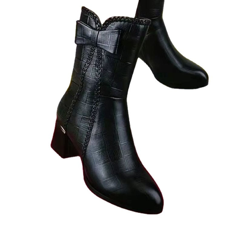 Bottes Martin à nœud pour dames, personnalité de la mode