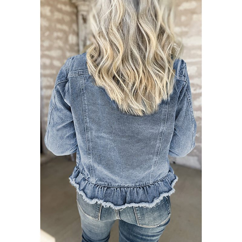 Veste multi-boucles à une rangée de couleur unie