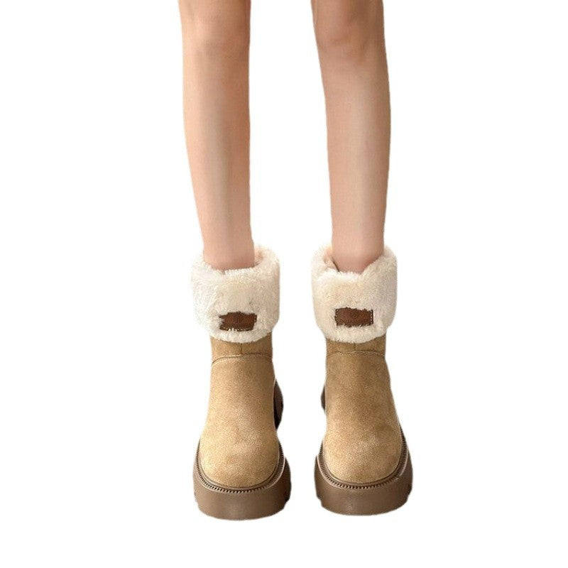 Nouveau Chaussures en coton thermique épaississant doublées de polaire