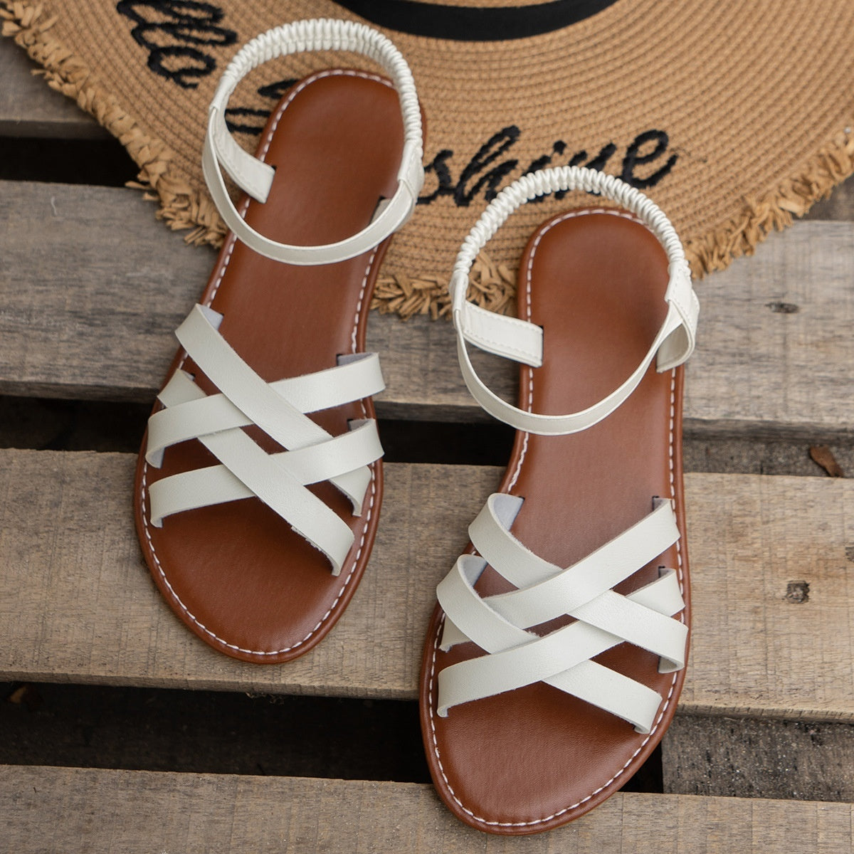 Sandales Coréennes Plates Tendance pour Femmes