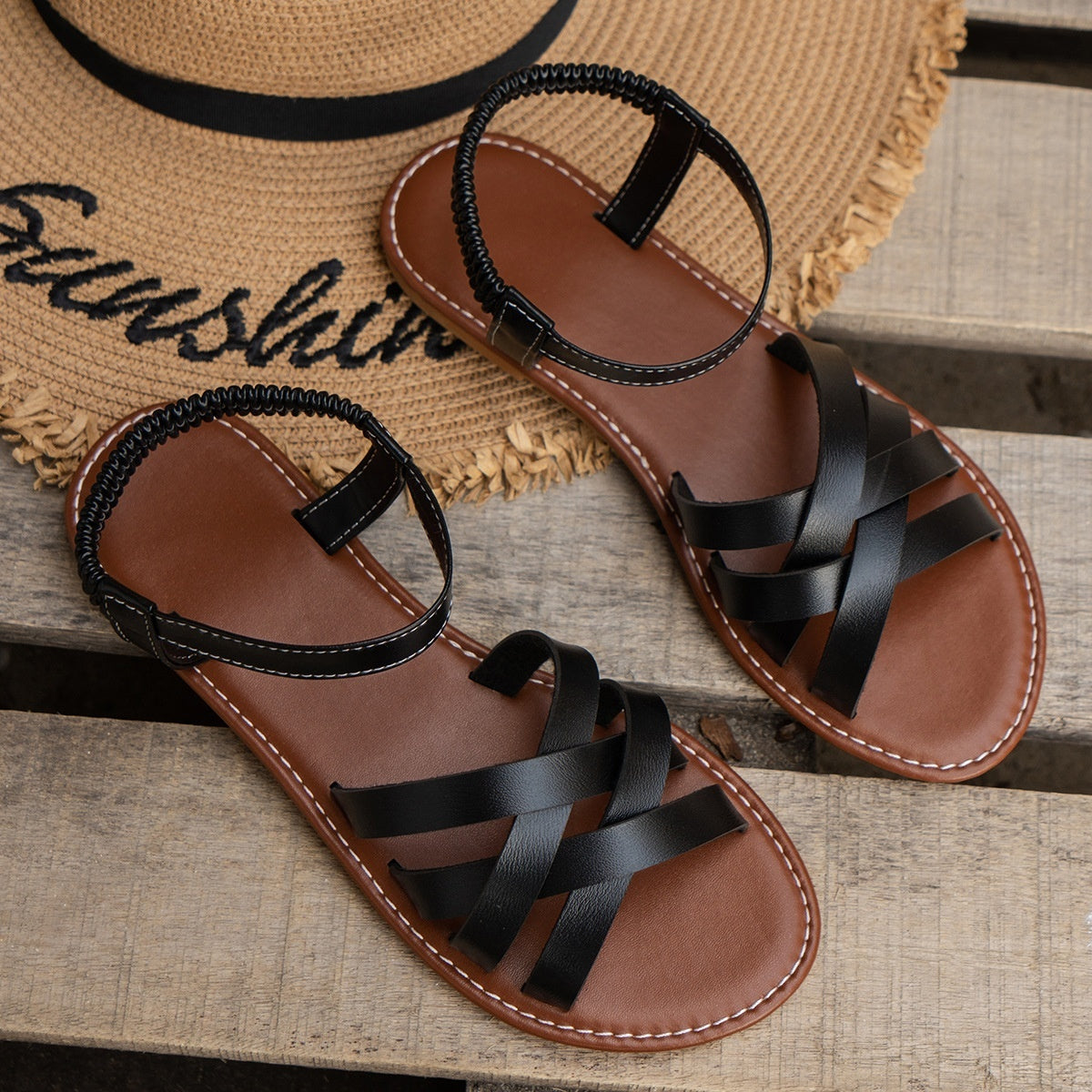 Sandales Coréennes Plates Tendance pour Femmes