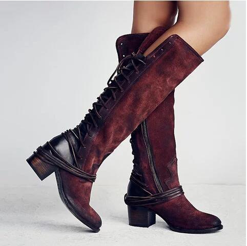 Bottes hautes femme talon épais | Style chevalier

