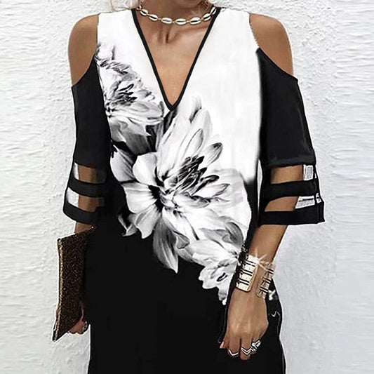 Robe Décontractée Femme à Épaules Dénudées