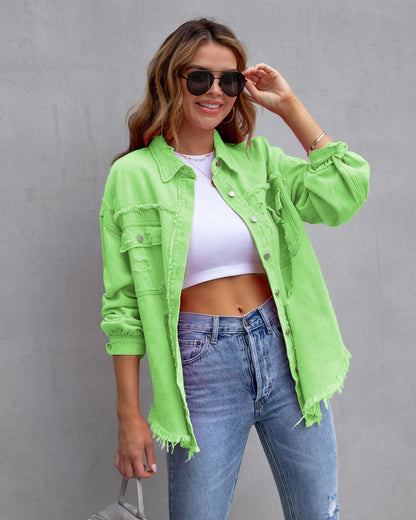 Veste-Chemise Déchirée Femme – Style Tendance & Décontracté