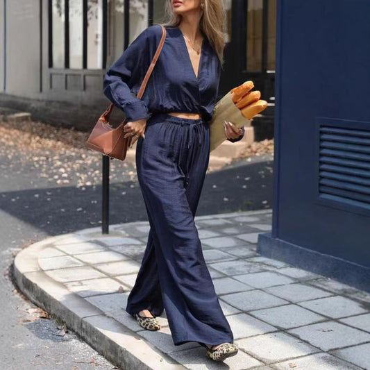 Haut manches longues col V femme | Vêtements mode


