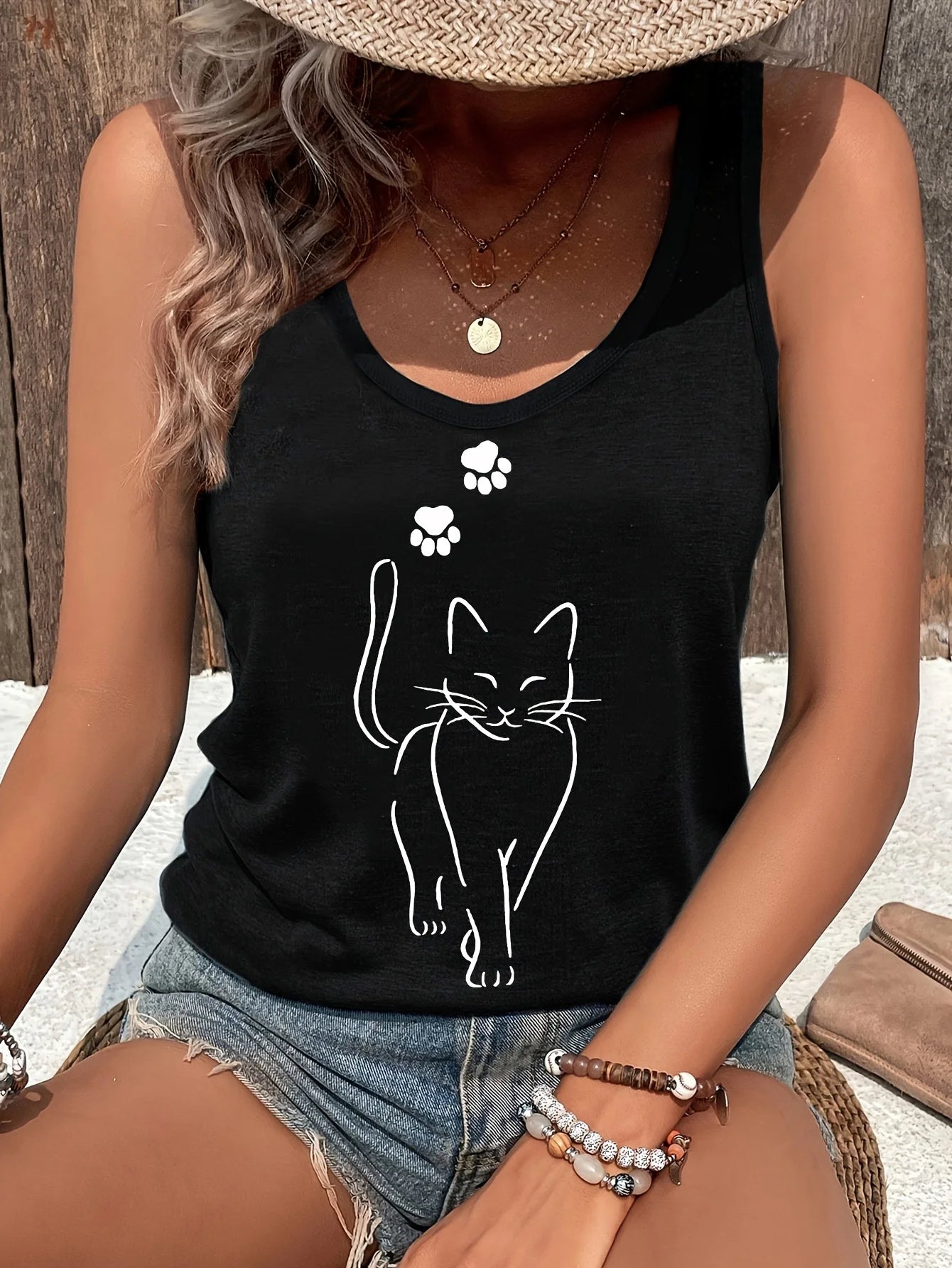 Women's personalized dream catcher mesh printed vest top T-shirt