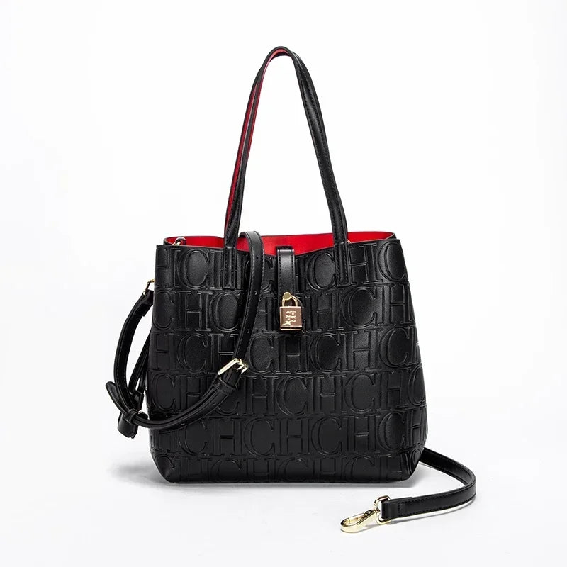 New Large Capacity Embossed Women's Shoulder Bag