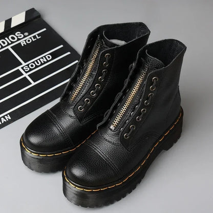 Women Genuine Leather Platform Boots