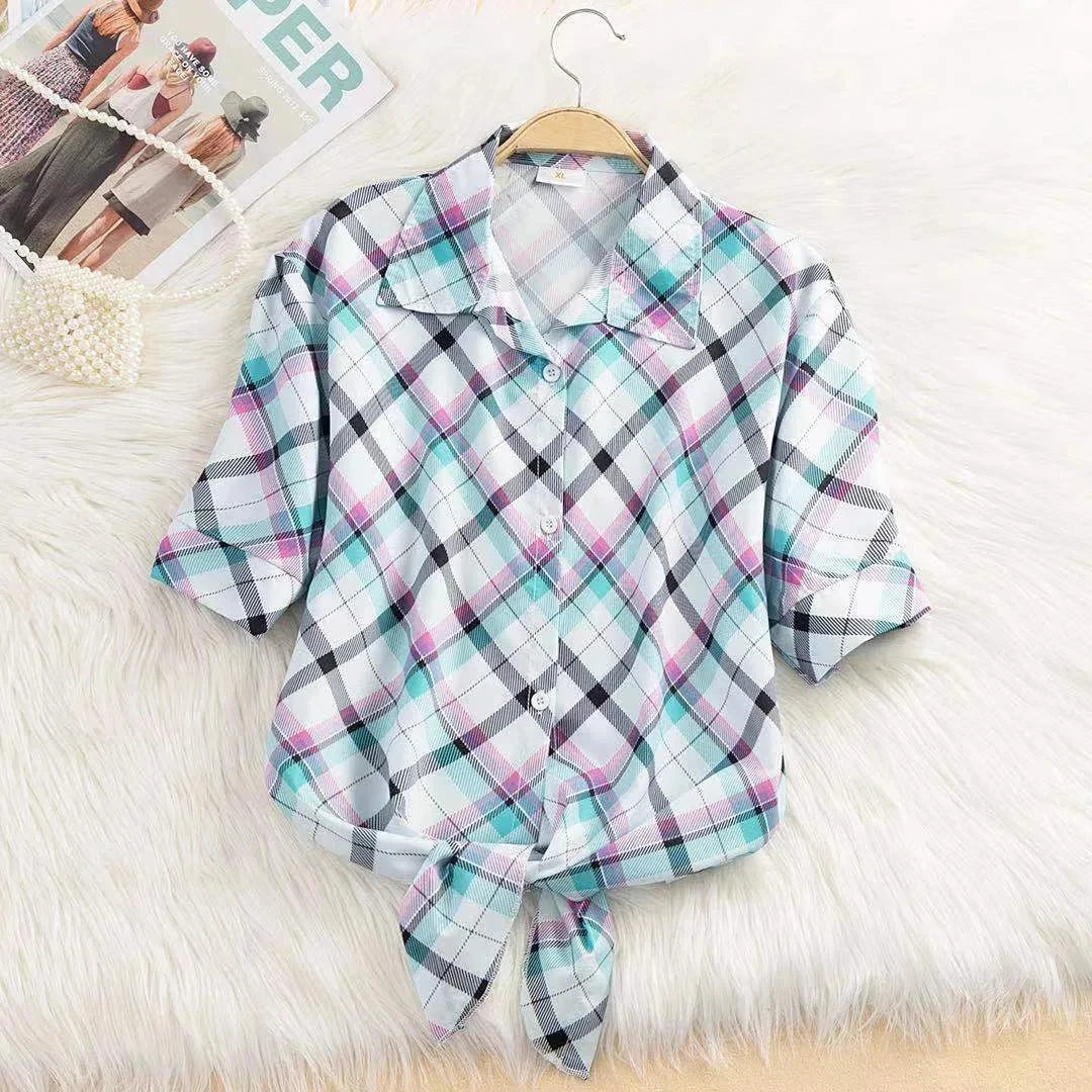 Women Summer Chiffon Blouse Short Sleeve Casual Shirt