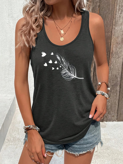 Women's personalized dream catcher mesh printed vest top T-shirt