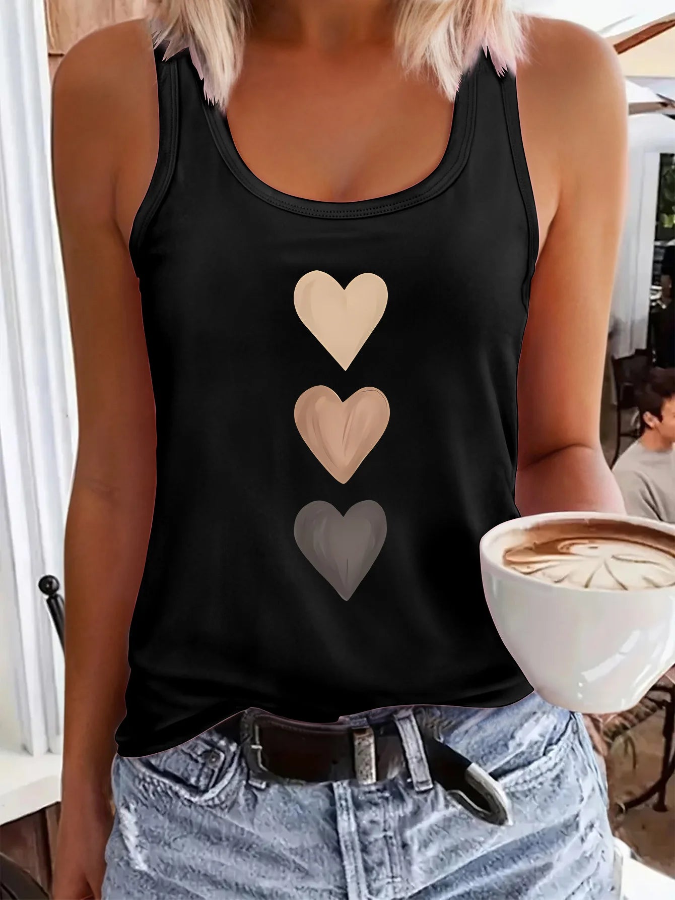 Women's personalized dream catcher mesh printed vest top T-shirt