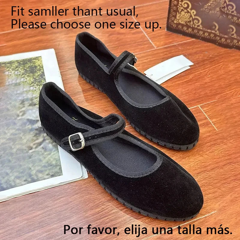 New Velvet Mary Jane Shoes