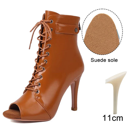 Women Salsa Dance Heels Ballroom Shoes