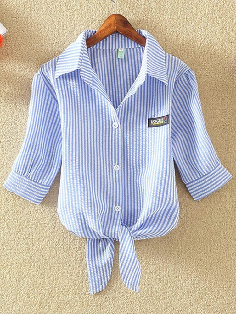 Women Summer Chiffon Blouse Short Sleeve Casual Shirt