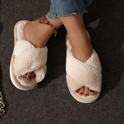 New Fashion Women Fluffy Slippers