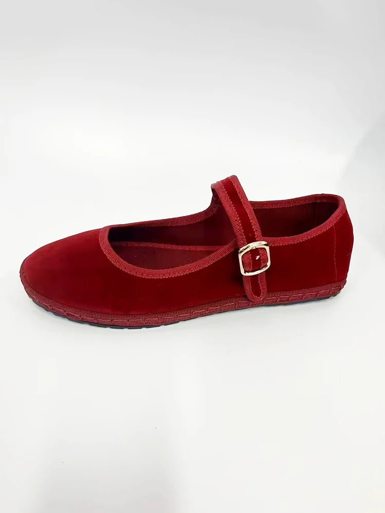 New Velvet Mary Jane Shoes