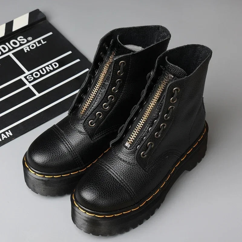 Women Genuine Leather Platform Boots