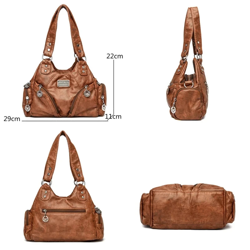 New Luxury Soft Pu Leather Brand Girls Shoulder Bags