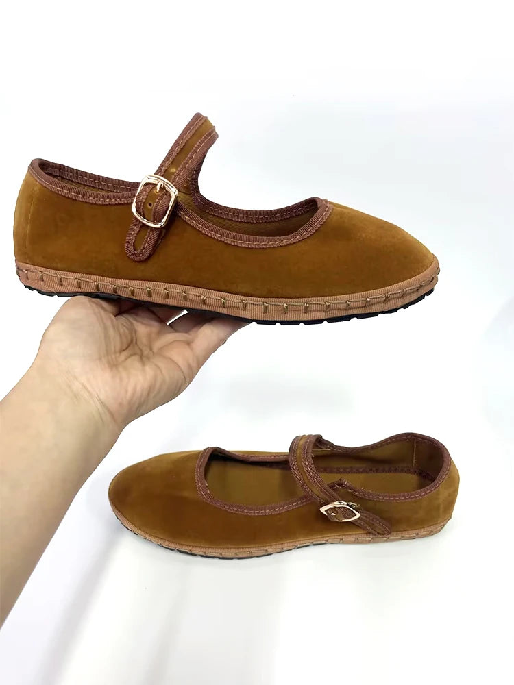 New Velvet Mary Jane Shoes