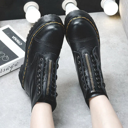 Women Genuine Leather Platform Boots