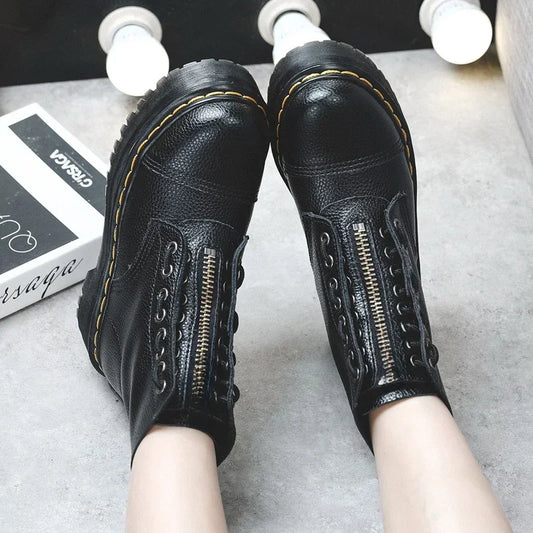 Women Genuine Leather Platform Boots