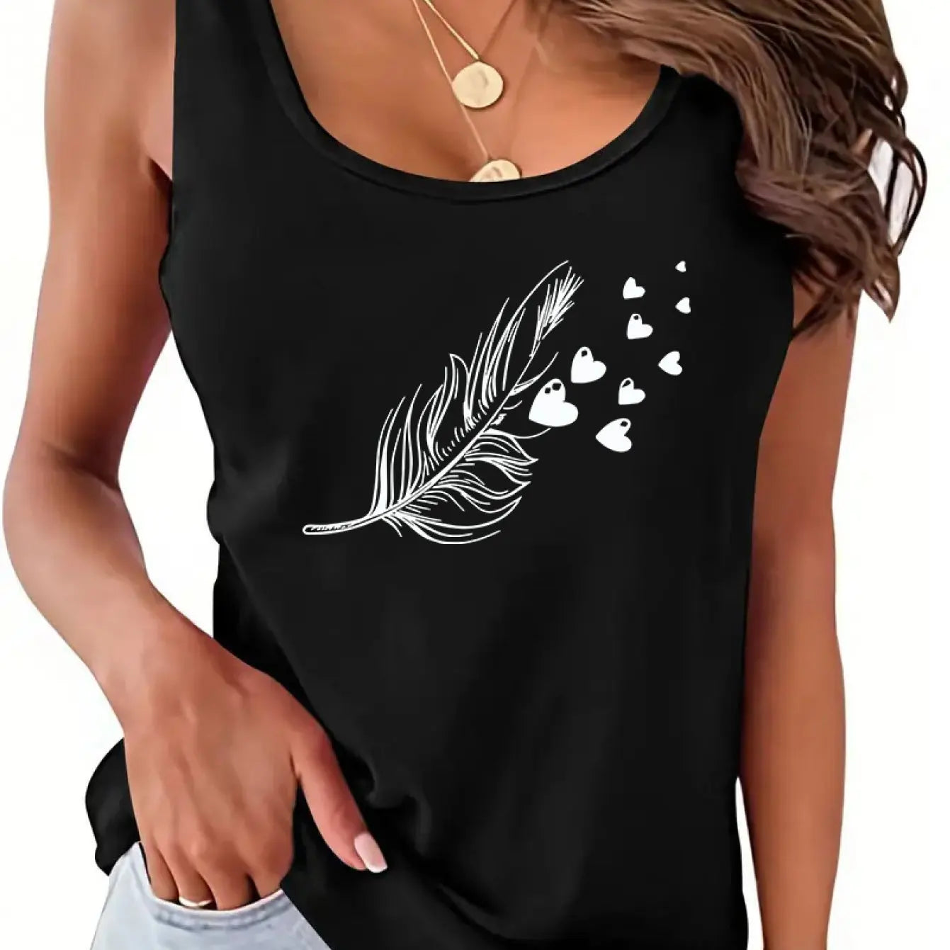Women's personalized dream catcher mesh printed vest top T-shirt