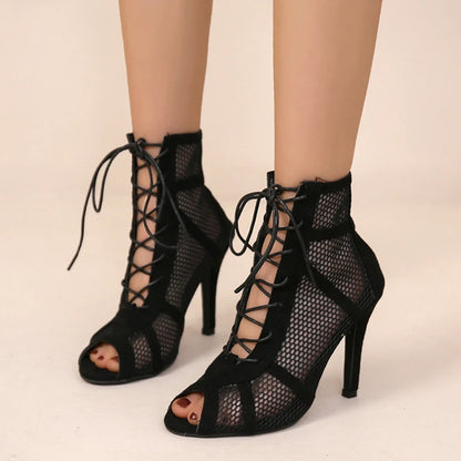 New Sexy High Heels Hollow Mesh Sandals
