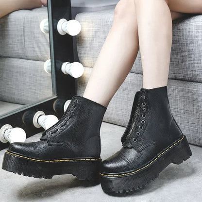Women Genuine Leather Platform Boots