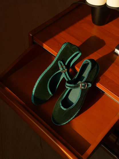 New Velvet Mary Jane Shoes