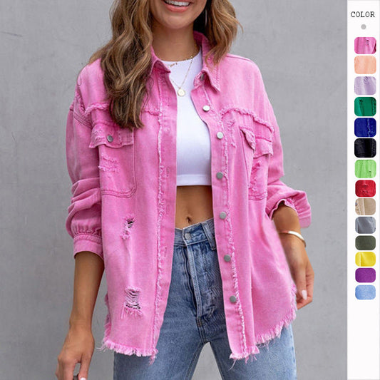Veste-chemise déchirée femme | Style tendance


