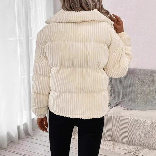 Veste en velours côtelé chaude à la mode, décontractée, ample