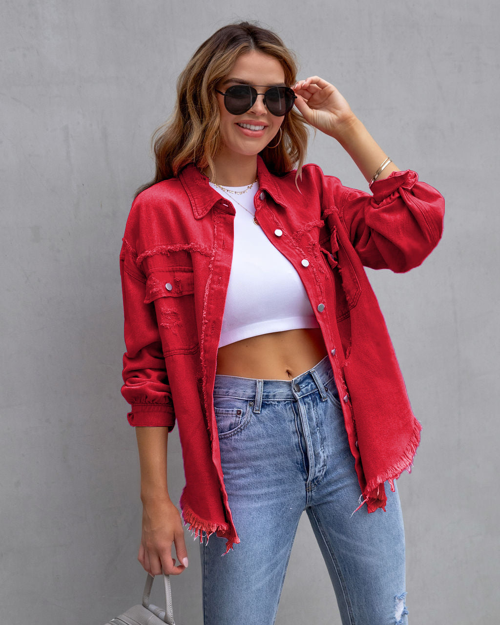 Veste-Chemise Déchirée Femme – Style Tendance & Décontracté