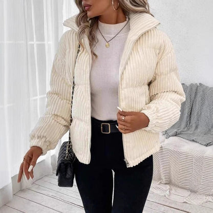 Veste en velours côtelé chaude à la mode, décontractée, ample